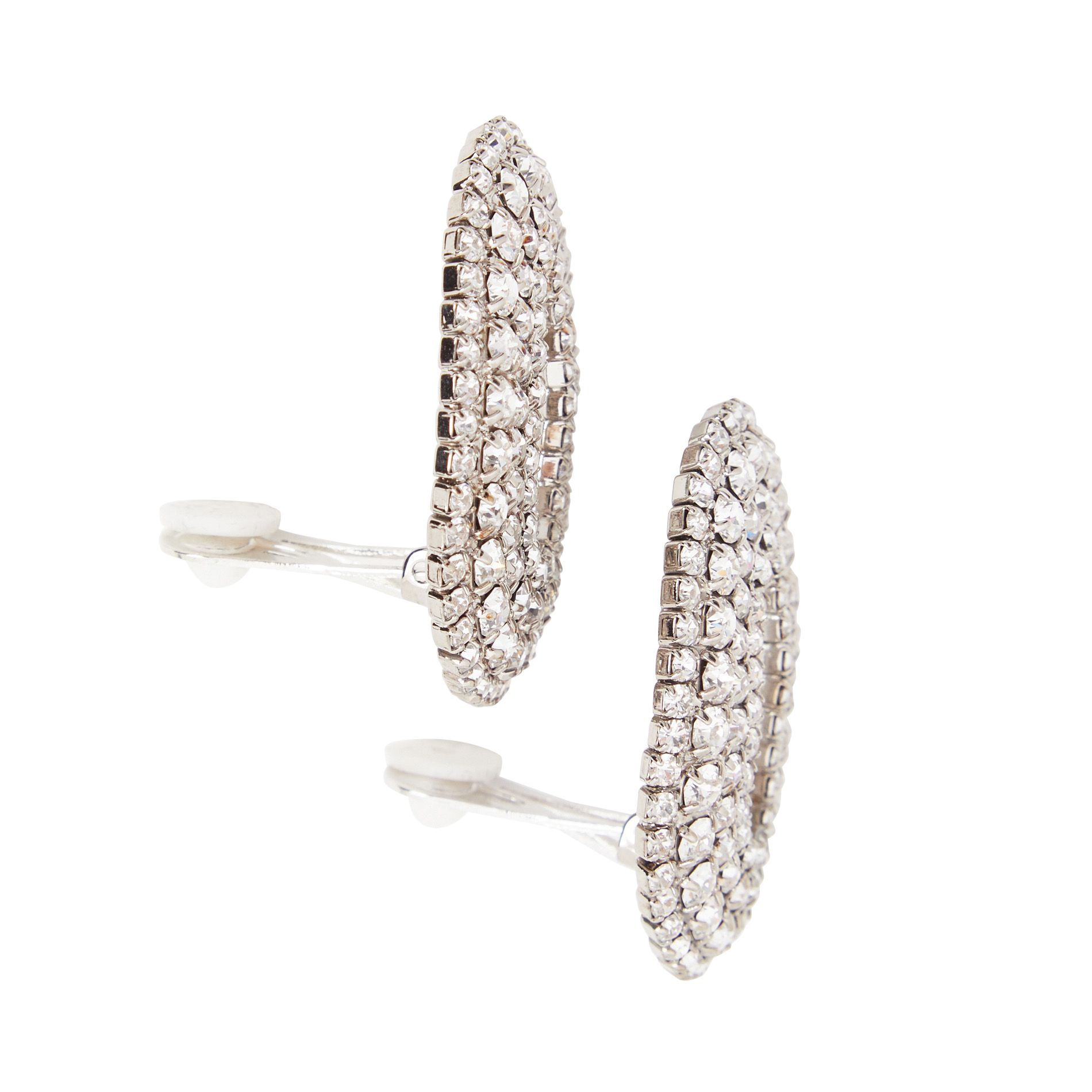 Boucles d'oreilles ovales à clips | Blanc