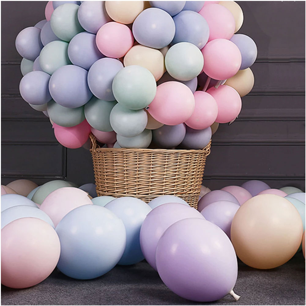 (50er Set) Ø25cm Party Ballons Pastell Latex Luftballons - Blau