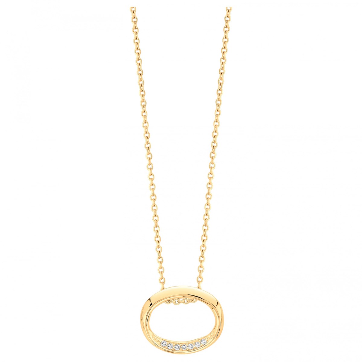 Collier en Plaqué Or avec oxyde de zirconium blanc