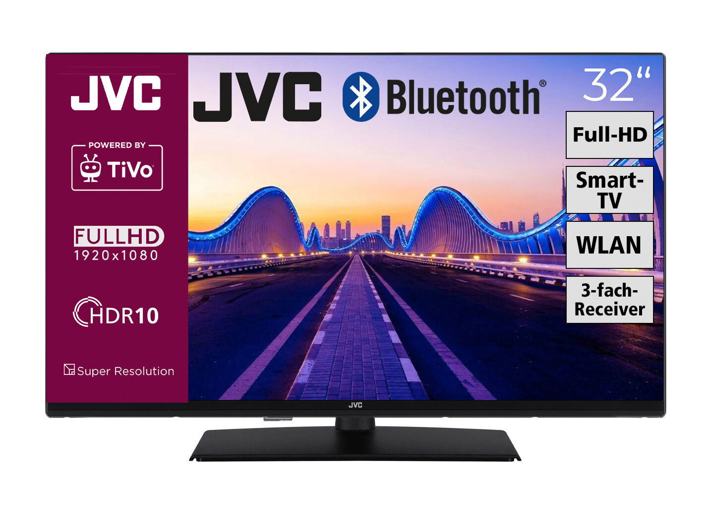 JVC LED-Fernseher mit 3-fach HD-Receiver