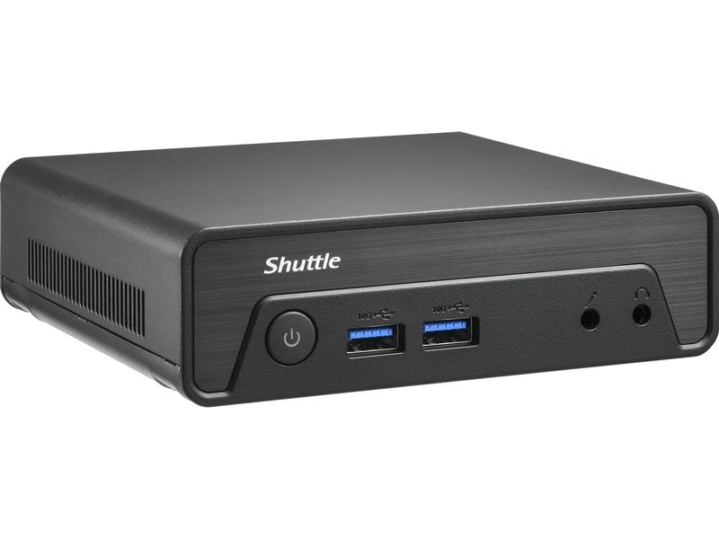 Shuttle Barebone XPC nano NE10N Schwarz Lüfterloser 0,6-Liter-PC mit Intel Alder Lake-N SoC und Dual-Display-Support