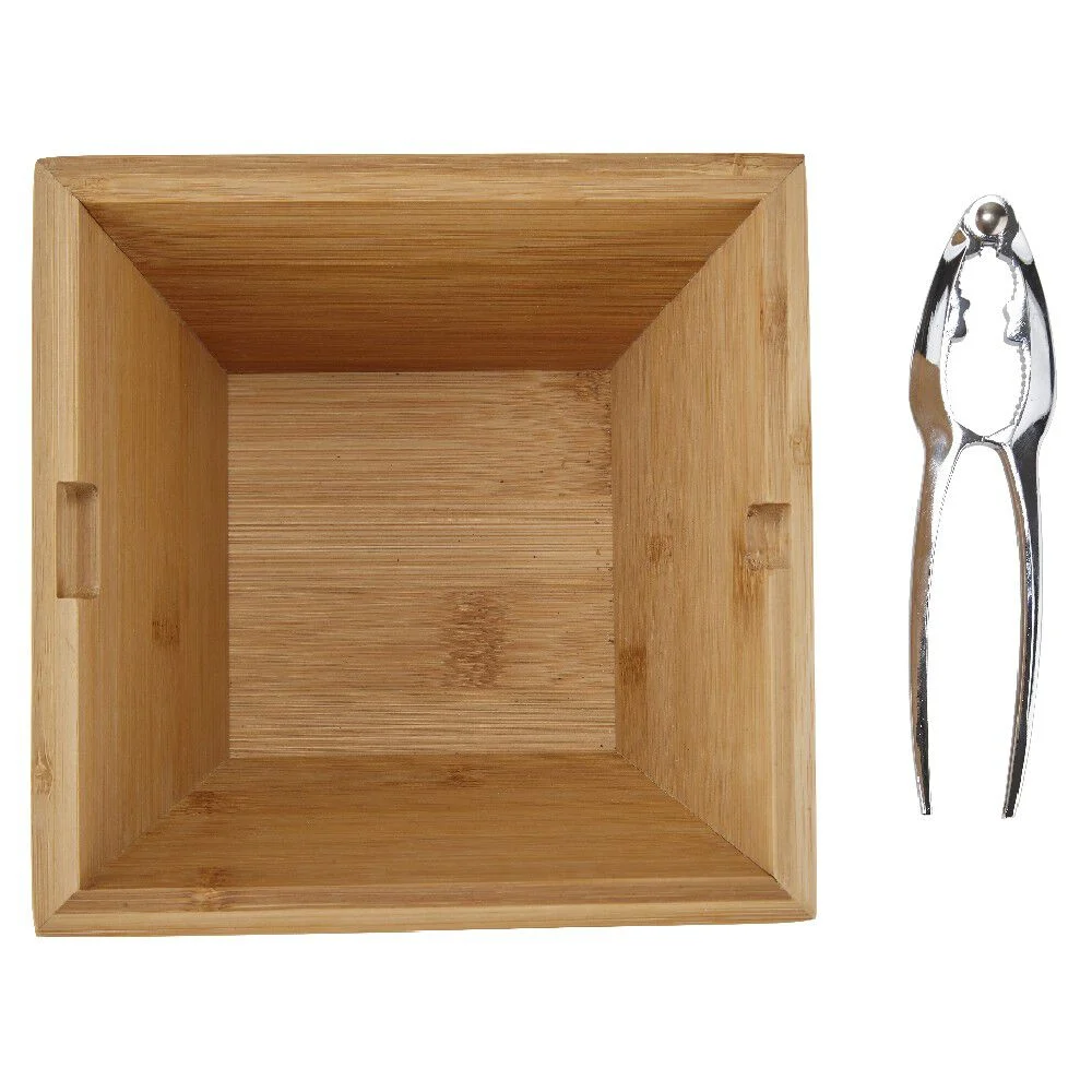 Casse-noix avec bol en bambou naturel