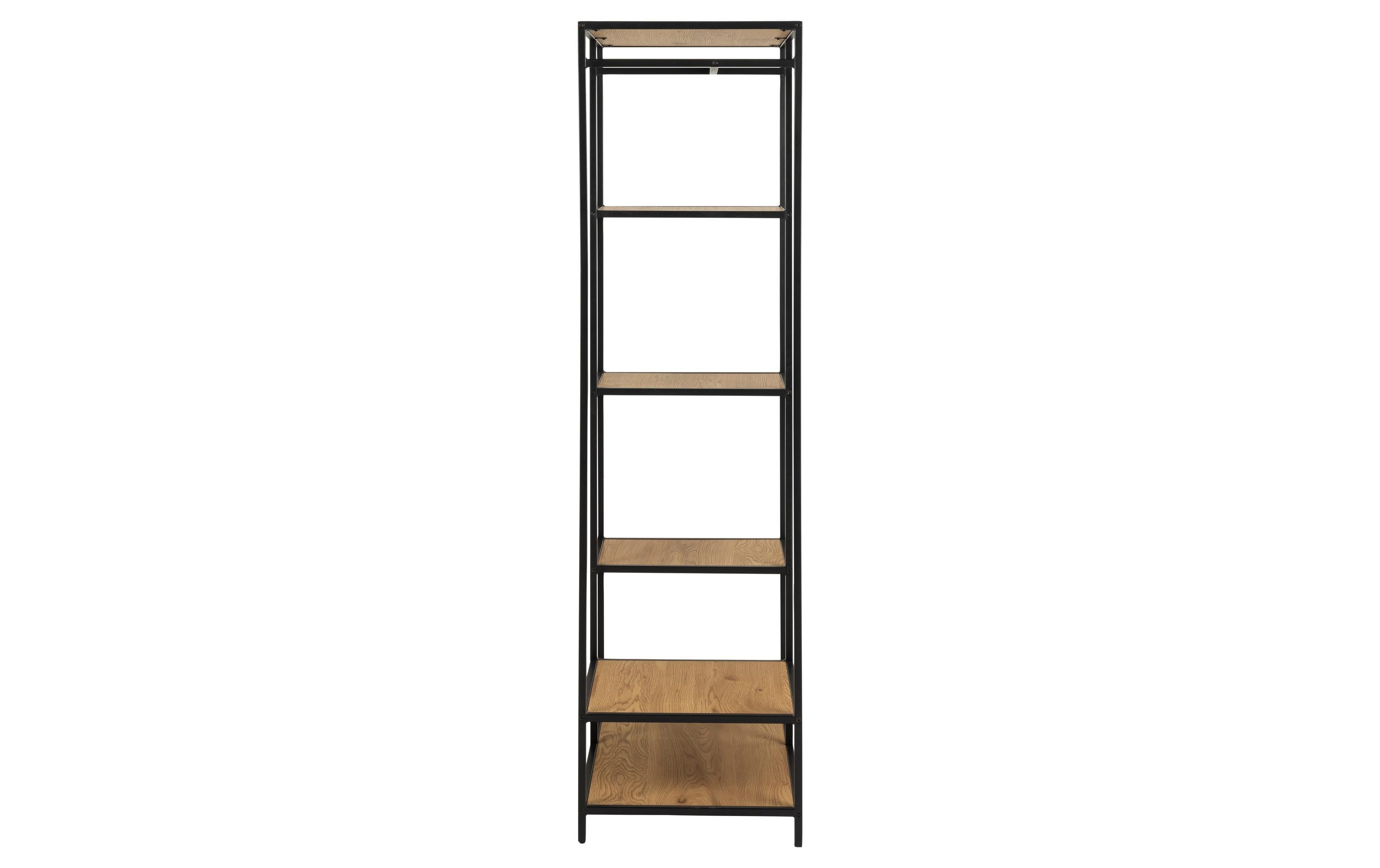 Garderobe Seaford 77 x 45 x 165 cm, Eiche/Schwarz<br>Kleiderständer