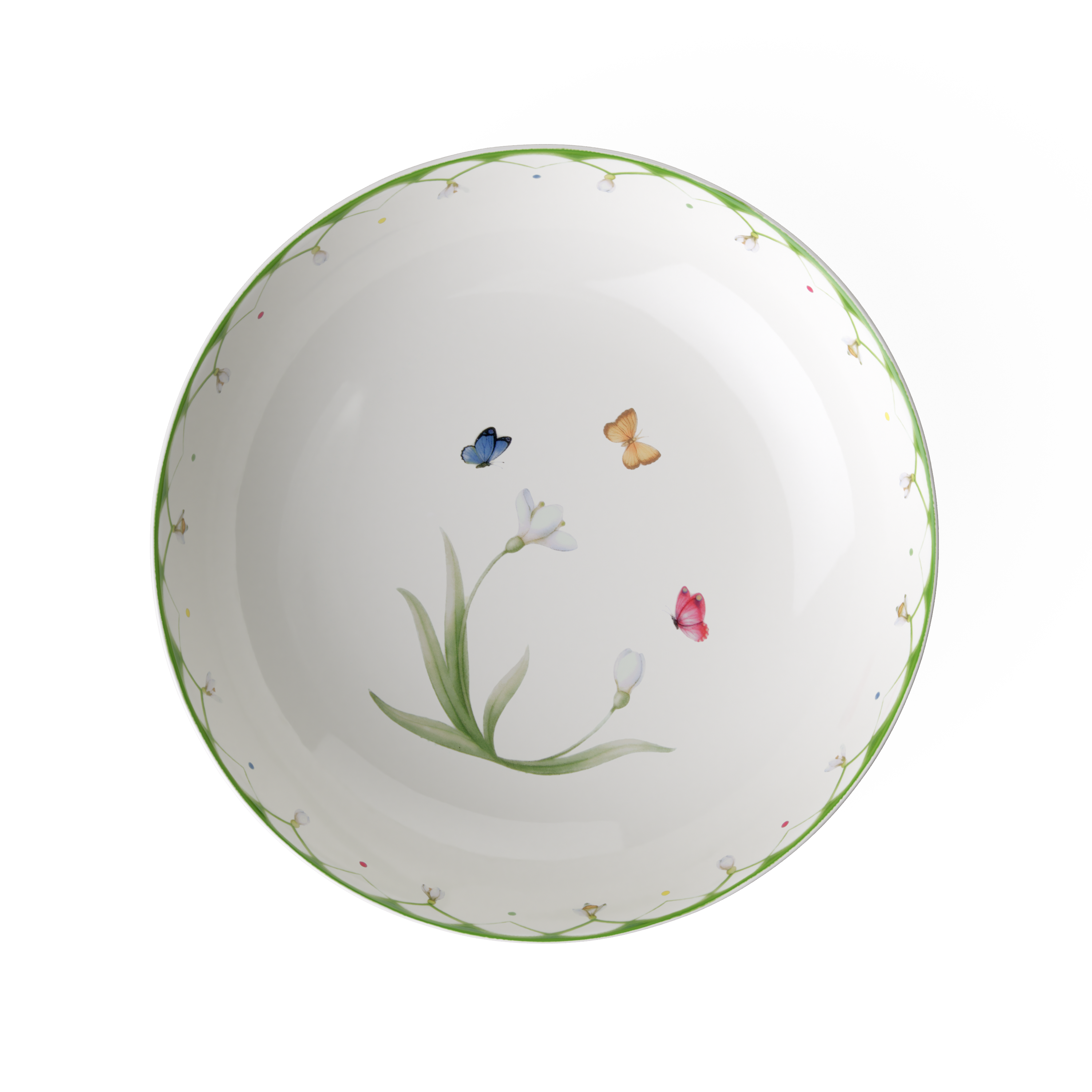Colourful Spring Dessert bowl Green, 12.6 oz, Premium Porcelain