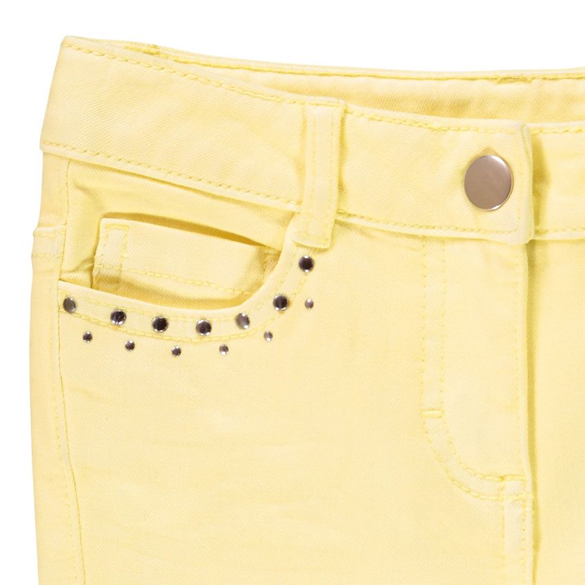 Jean skinny à studs pour enfant fille - Jaune