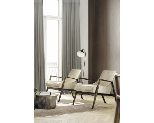 Gordijn met universele band Bayonne zwart/goud 135x280 cm