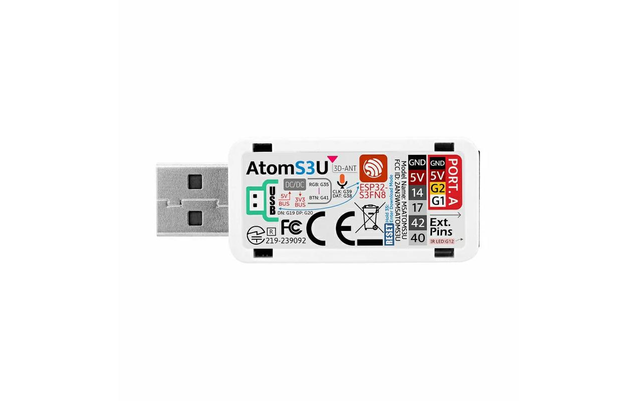Entwicklerboard Atom S3U ESP32-S3 mit USB-AESP32-S3 Multifunktions-Entwicklungsboard in U-Scheibenform