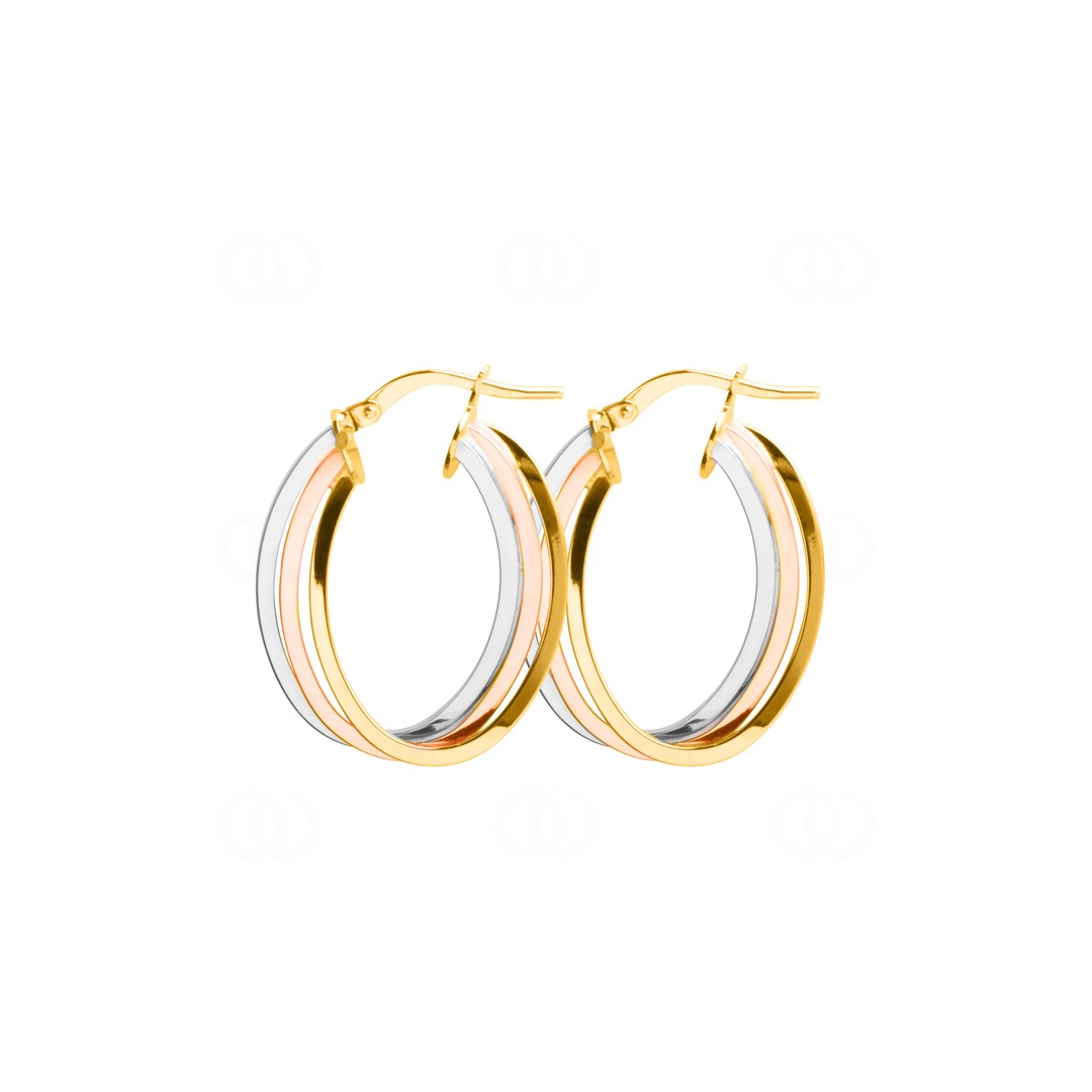 Kreolen 750/18 K Tricolor 19 x 22mm