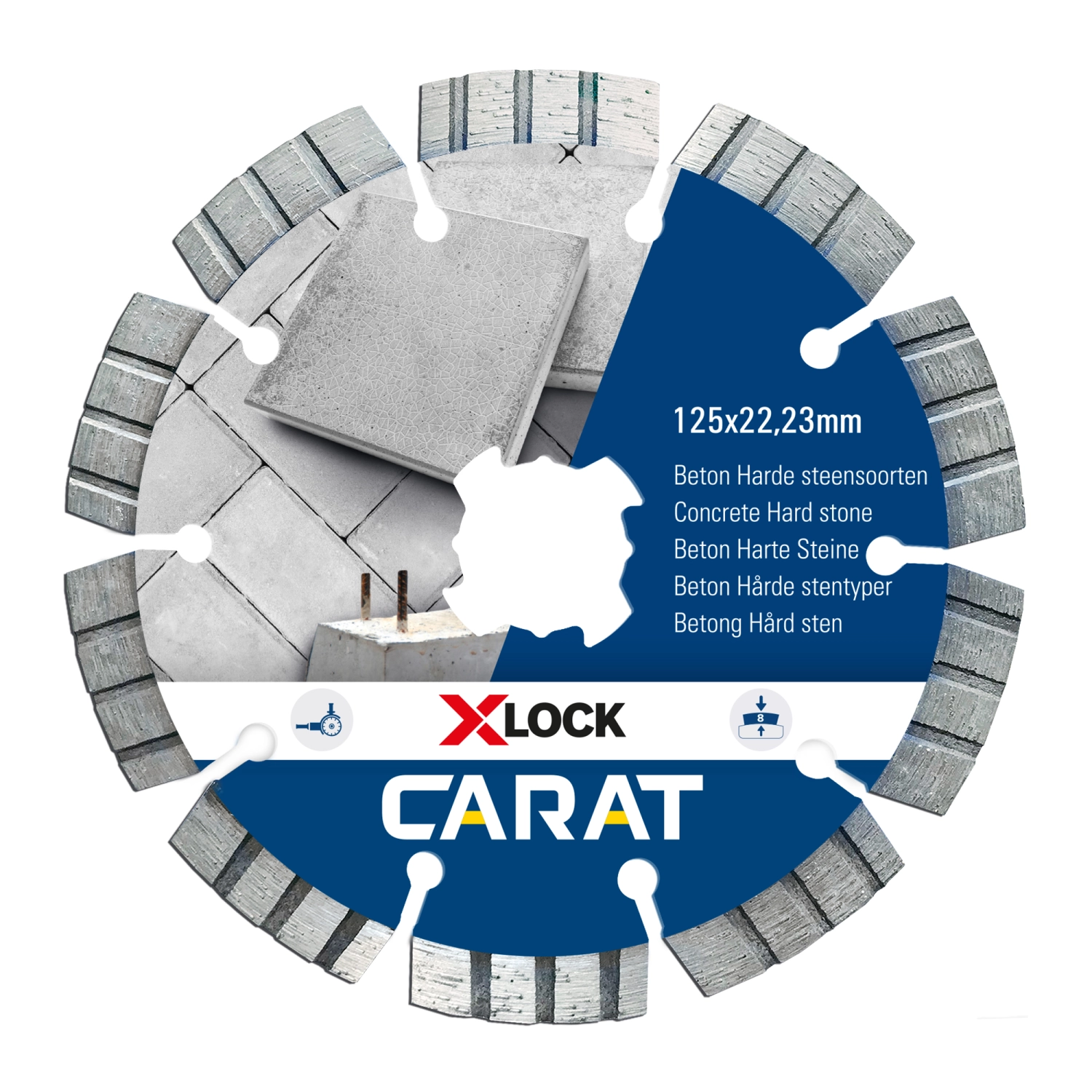 Carat CCXLOCK125 X-Lock Diamantdoorslijpschijf - Beton - 125x22,23mm