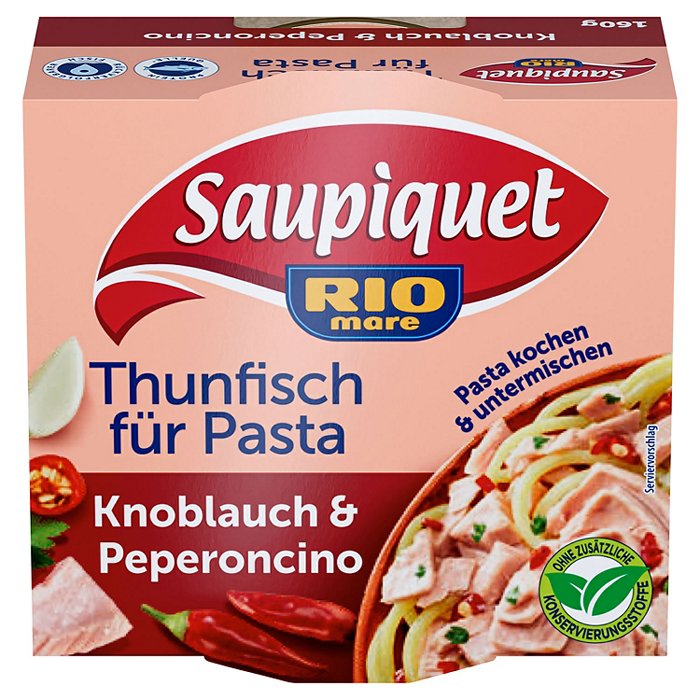 SAUPIQUET Thunfisch für Pasta 160 g, Knoblauch-Peperoncino