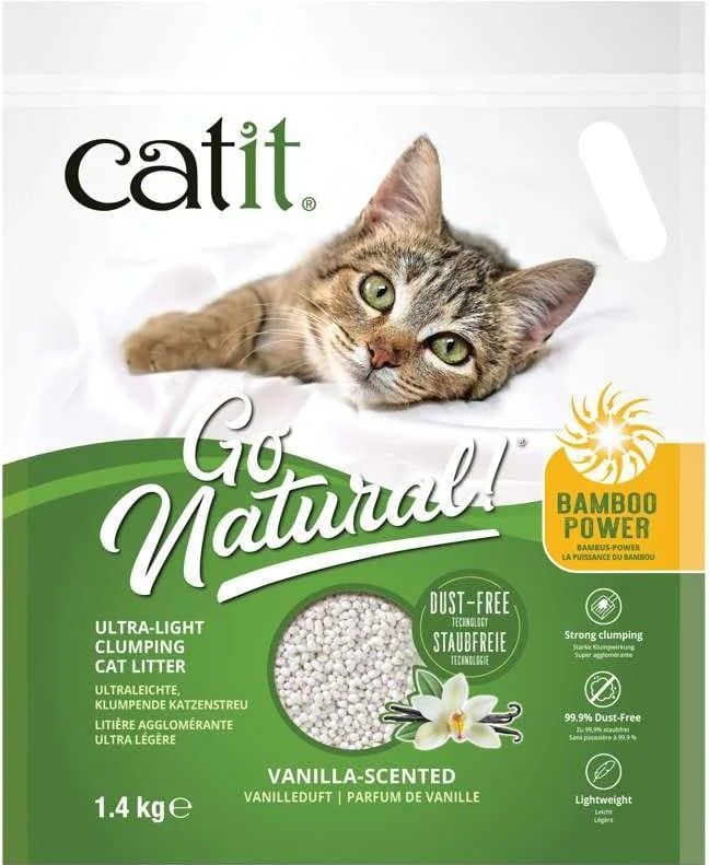 1.4kg Catit Go Natural! Bamboe kattenbakvulling Vanille kattenbakvulling