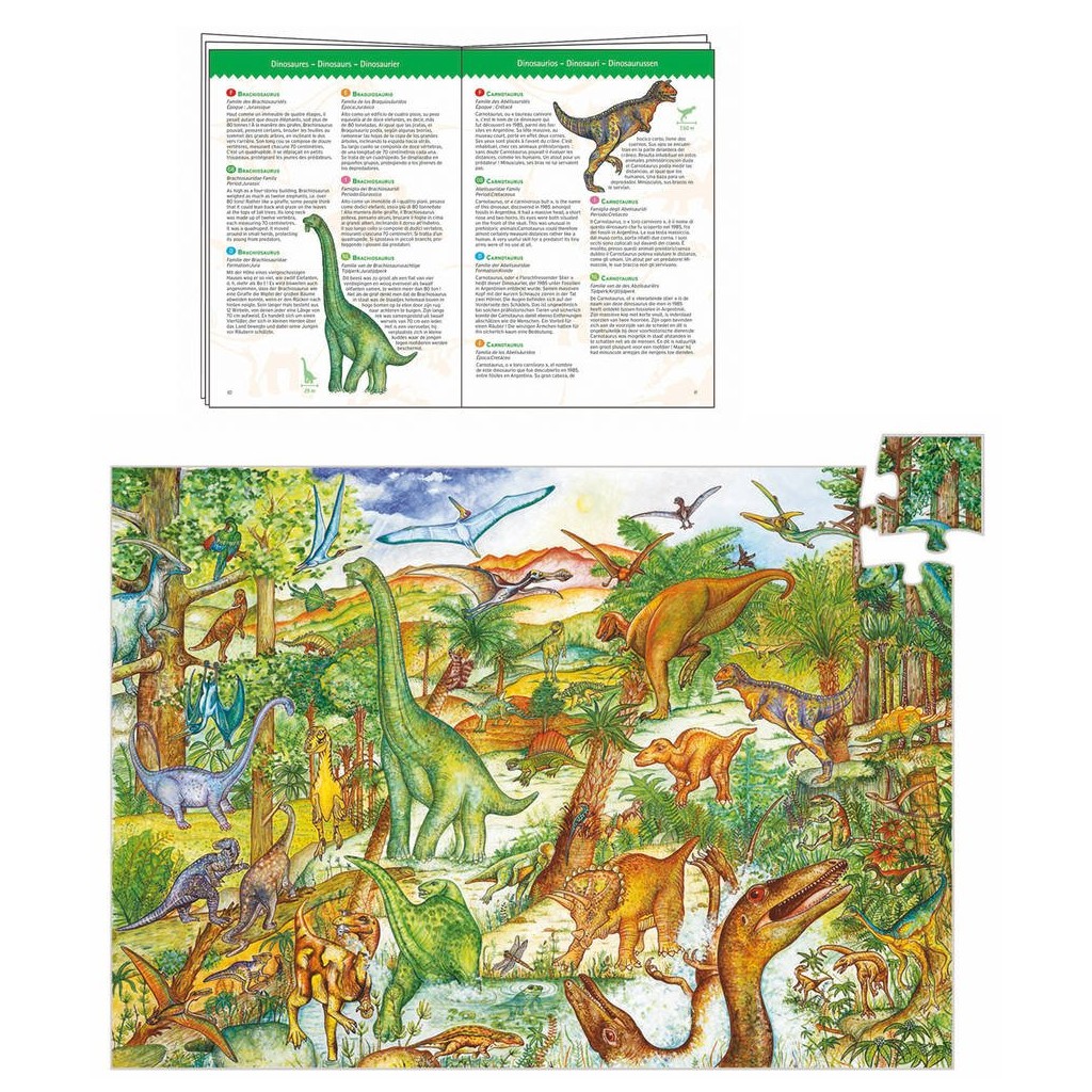 Puzzle Observation - Dinosaures + Poster + Livret - 100 pièces