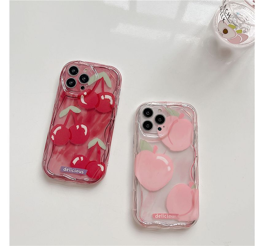 Huella - Perzik / Kersen telefoonhoesje - iPhone 14 Pro Max / 14 Pro / 14 Max / 14 / 13 Pro Max / 13 Pro / 13 / 13 mini / 12 Pro Max / 12 Pro / 12 / 12 mini / 11 Pro Max / 11 Pro / 11