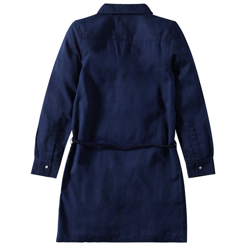 Junior - Robe chemise manches longues avec empiècements à sequins - Bleu marine