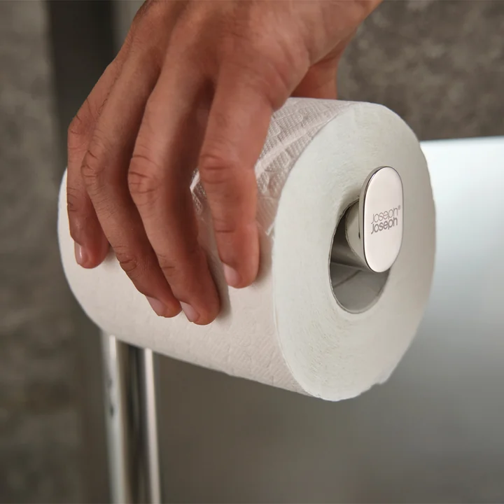 Joseph Joseph - EasyStore Luxe 2-in-1-Toilettenpapierständer, Edelstahl