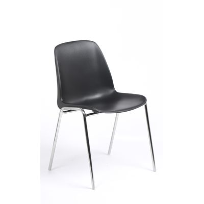Chaise CHARLOTTE - pieds chromés sans accroche - noir