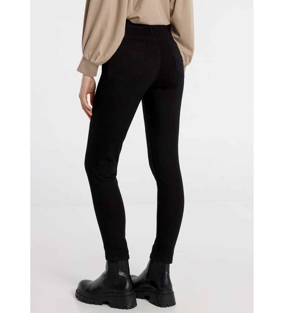 Calça jeans de cintura alta V&L da Victorio & Lucchino, preta.