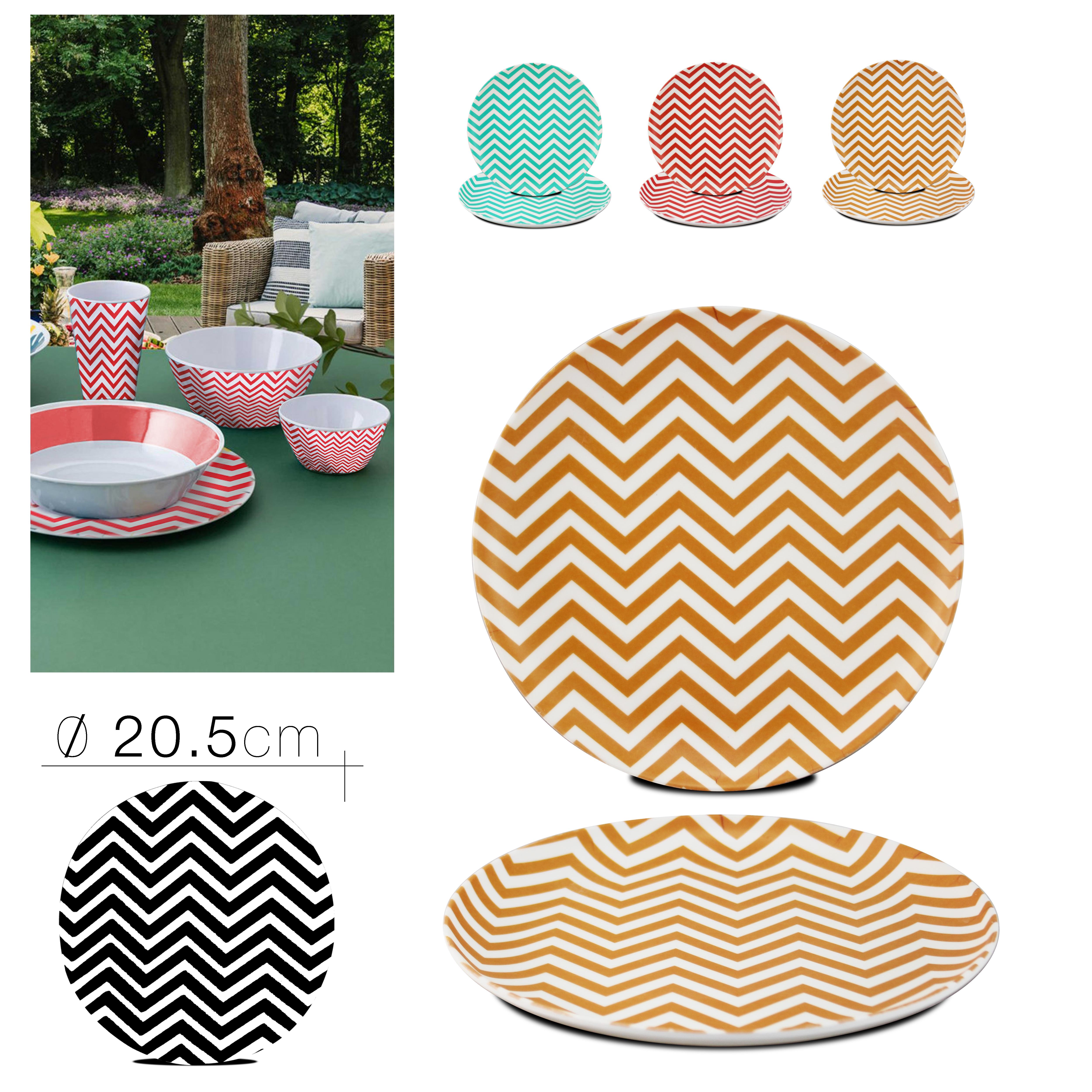 ASSIETTE MELAMINE ZIGZAG D.20.5X1.5CM