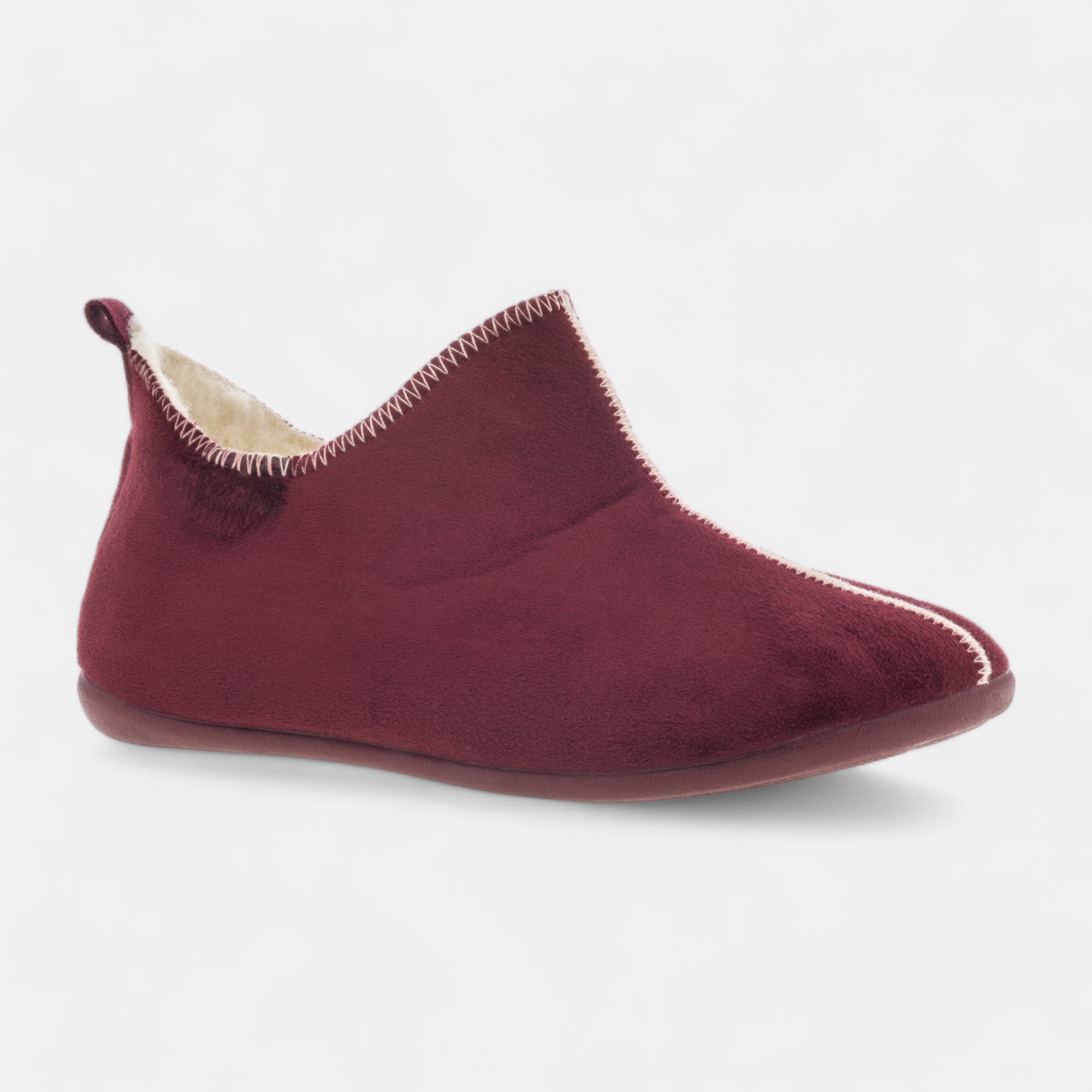 Pantoufles pieds sensibles Femme bordeaux