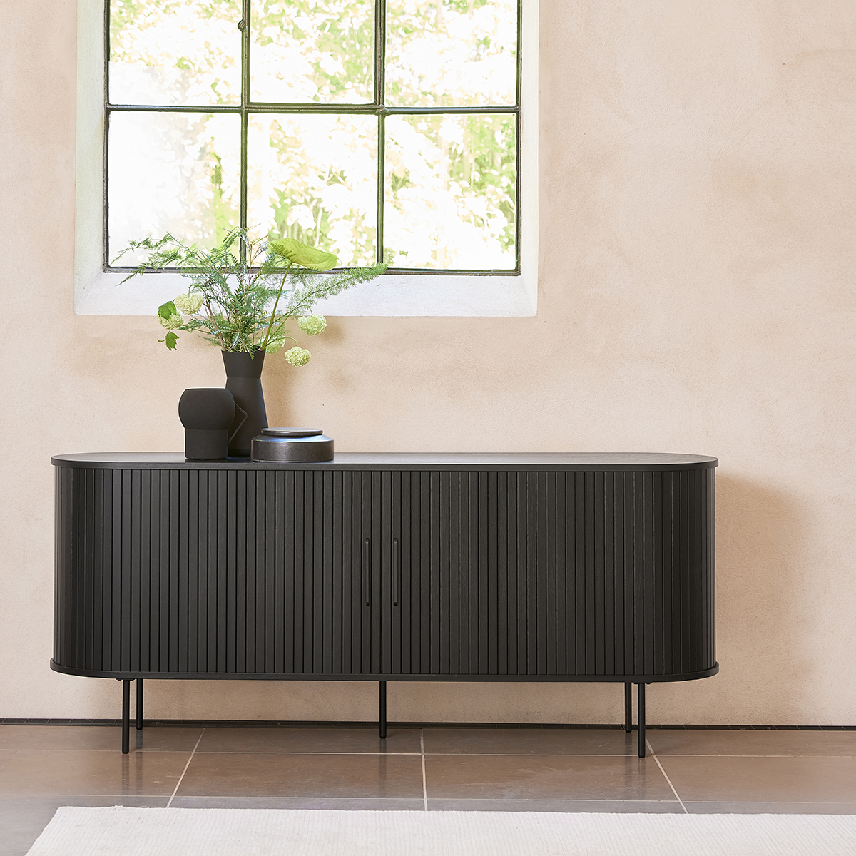 Dressoir Lenn hout Zwart eiken