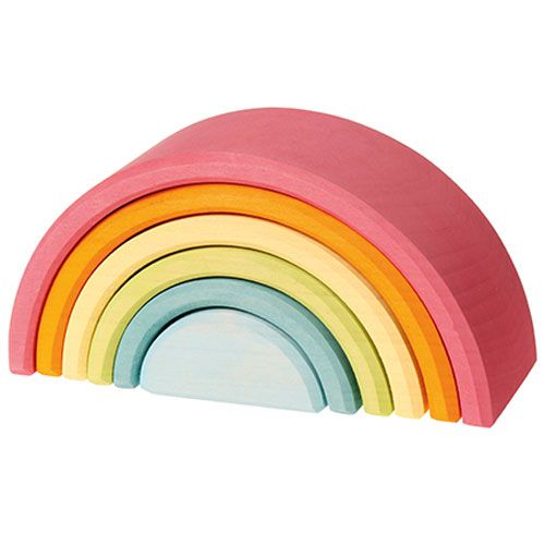 Grimm's regenboog stapeltoren pastel - 6 bogen 17 cm