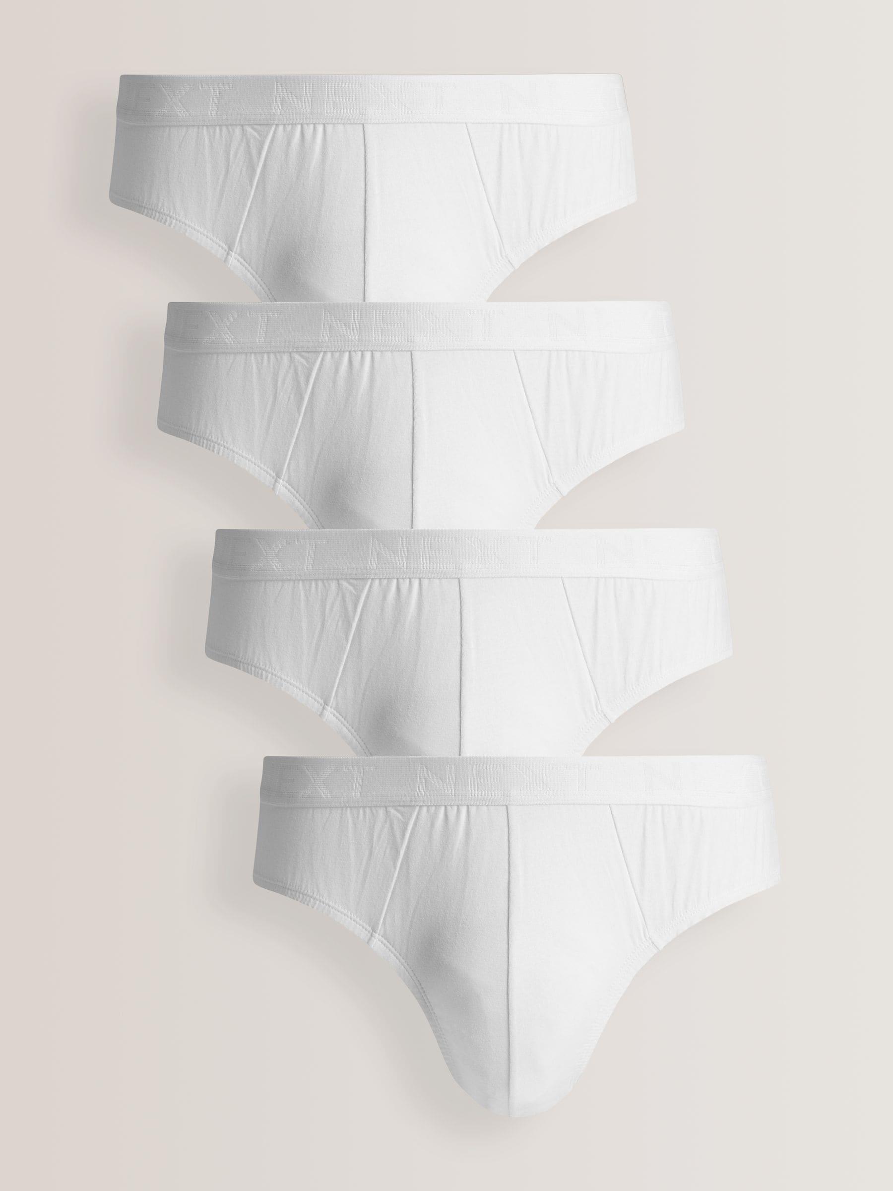 Wit - Verpakking van 4 - Katoenrijke slips
