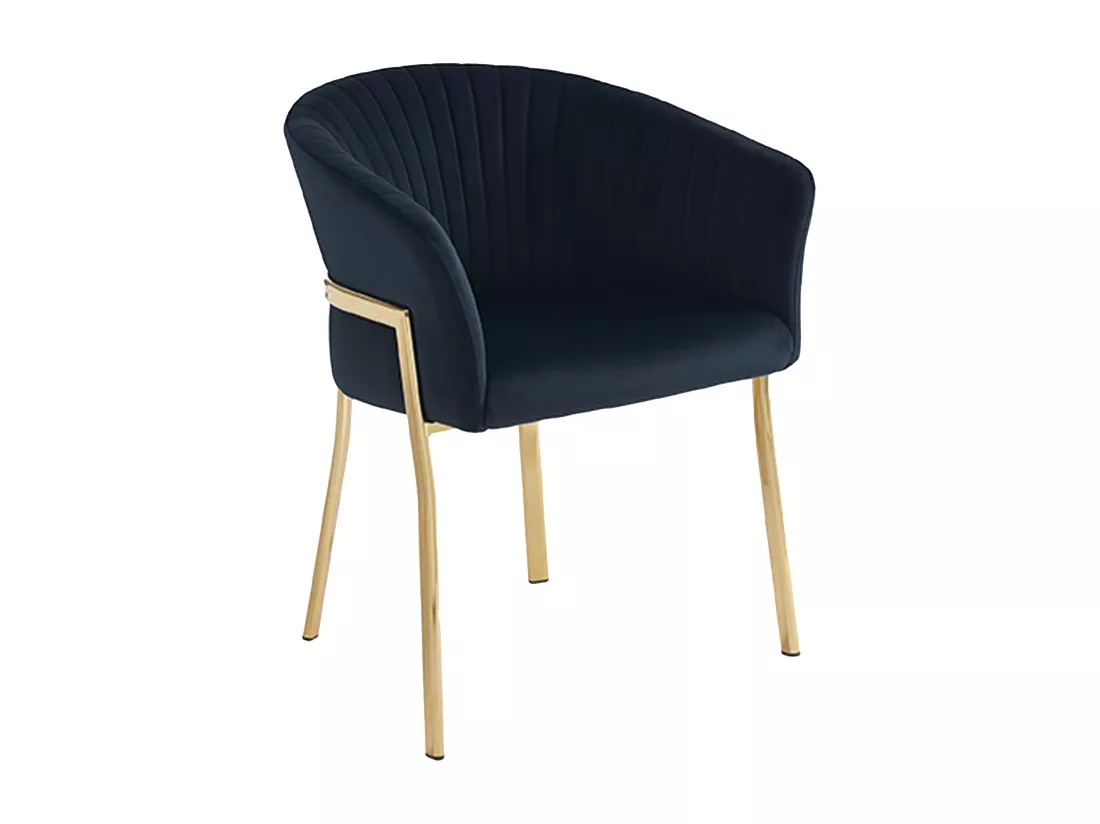 Lot de 2 chaises avec accoudoirs en velours et métal doré - Noir - ZAOVA de Pascal MORABITO