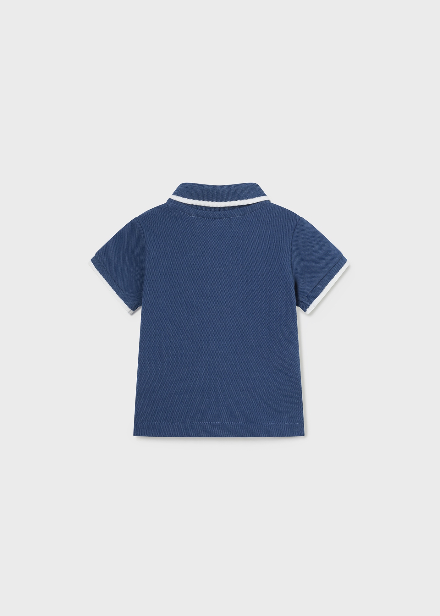 Camisa polo Better Cotton Contrast para recém-nascidos, branca
