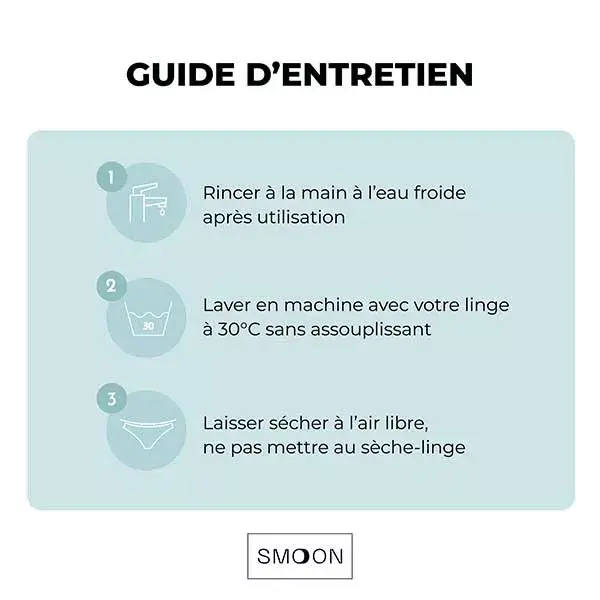 Calcinha menstrual de microfibra Smoon para fluxo intenso, preta, tamanho TXL