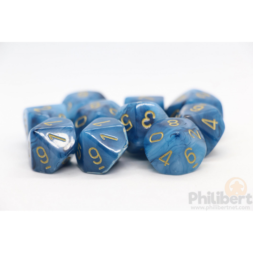 Set de 10 Dés 10 Faces Chessex Phantom