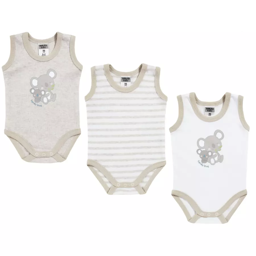 JACKY Body 3er-Pack beige melange