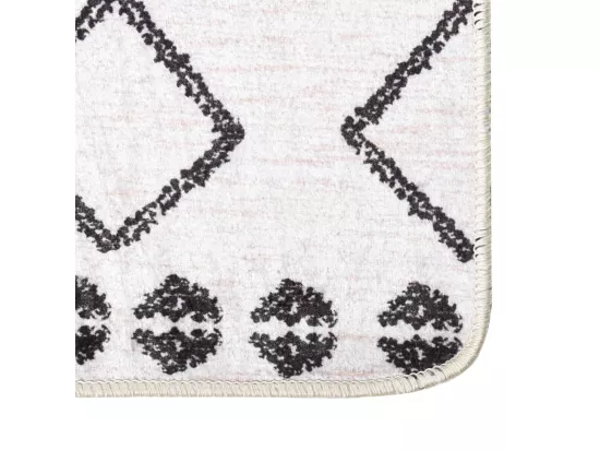 Prolenta Premium - Tapis lavable antidérapant 80x150 cm Noir et blanc