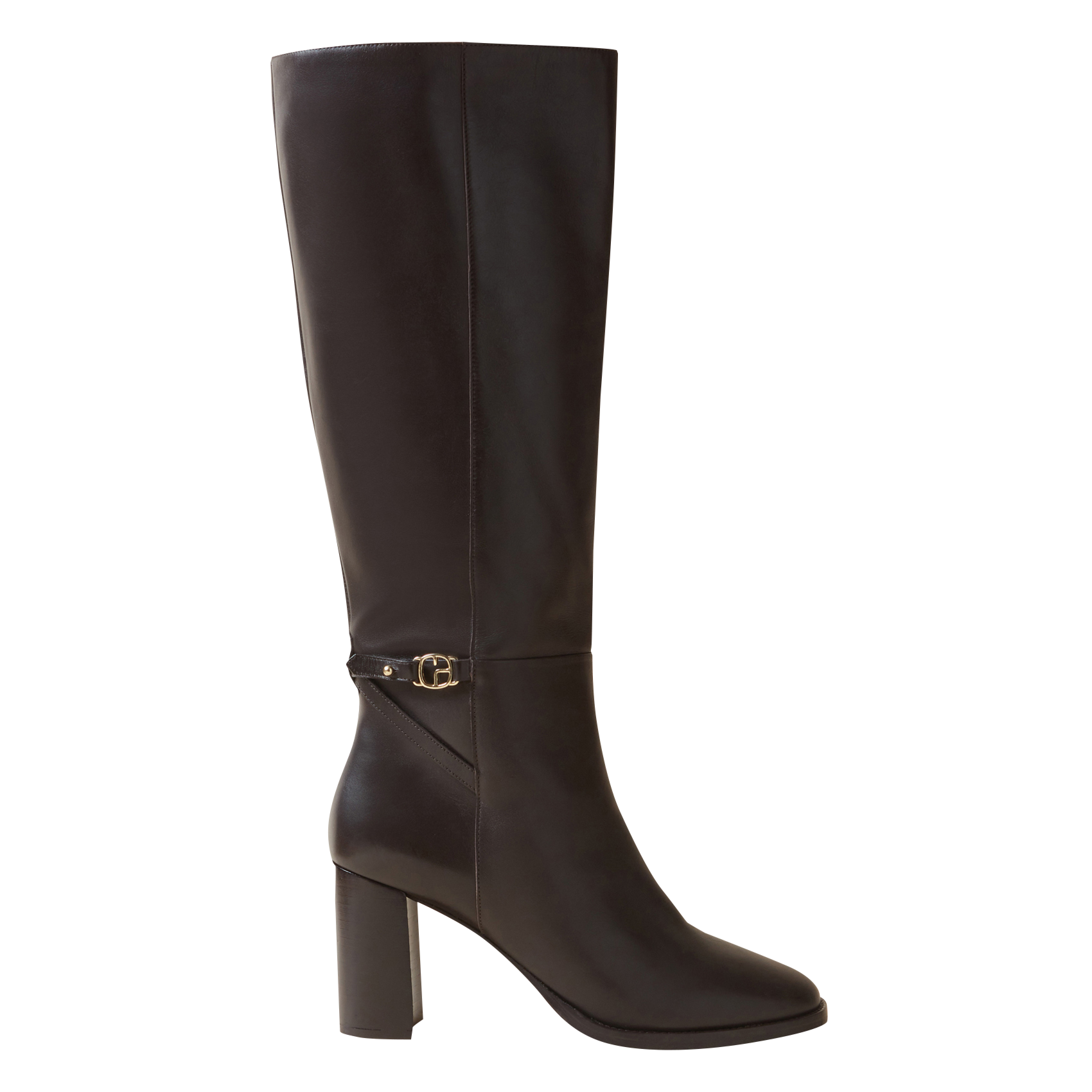 Bottes en cuir lisse vernis | Marron