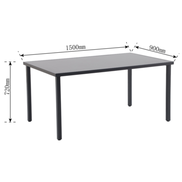 Wakefield tuinset Bazel grijs metaal 90x150 cm
