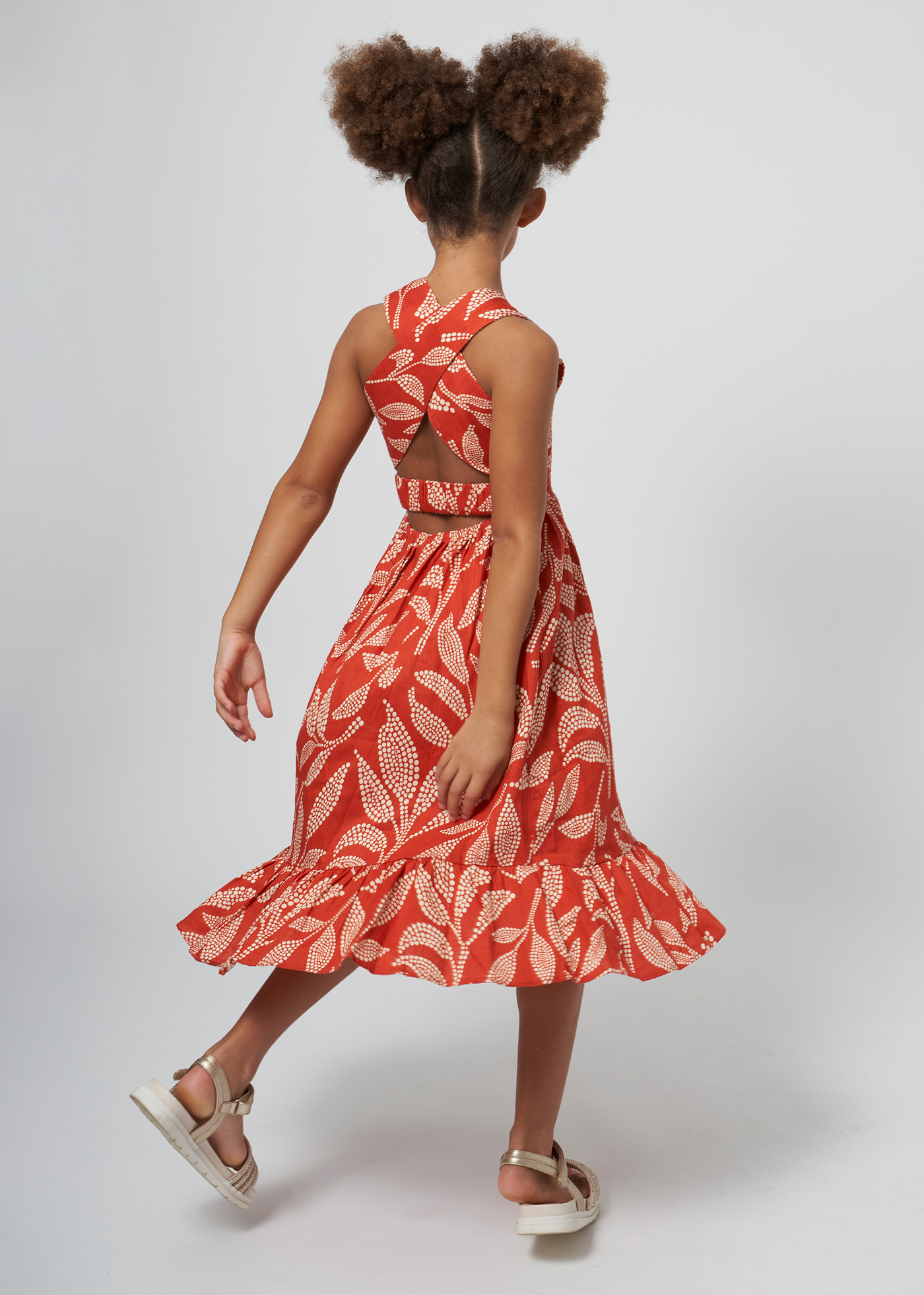 Vestido midi estampado para meninas