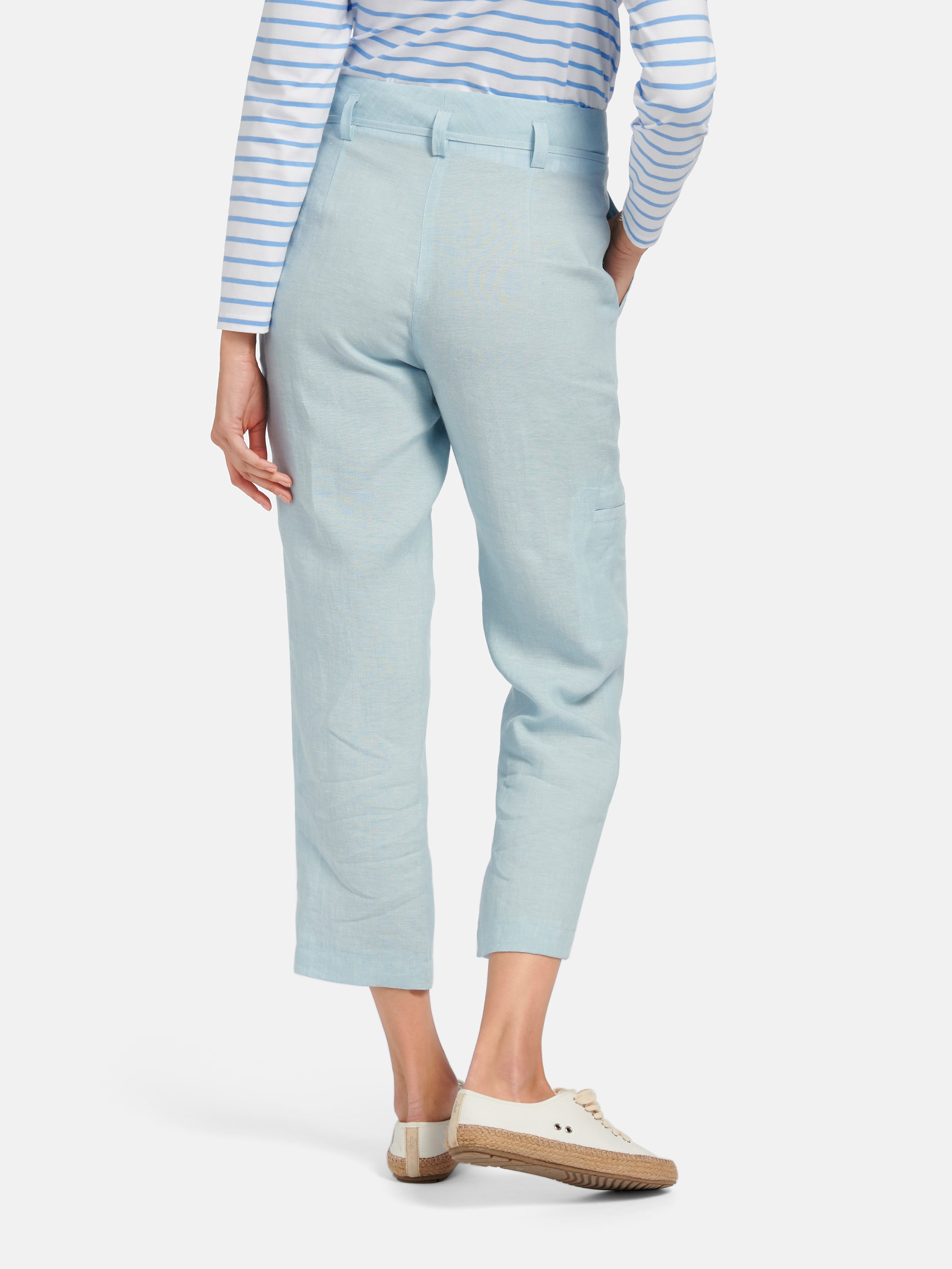 Knöchellange Hose aus 100% Leinen