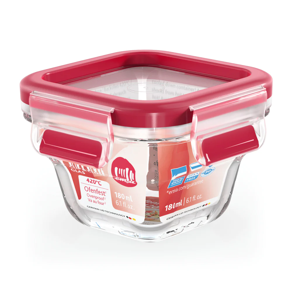 Boite clip&close verre carré 0,18L Emsa