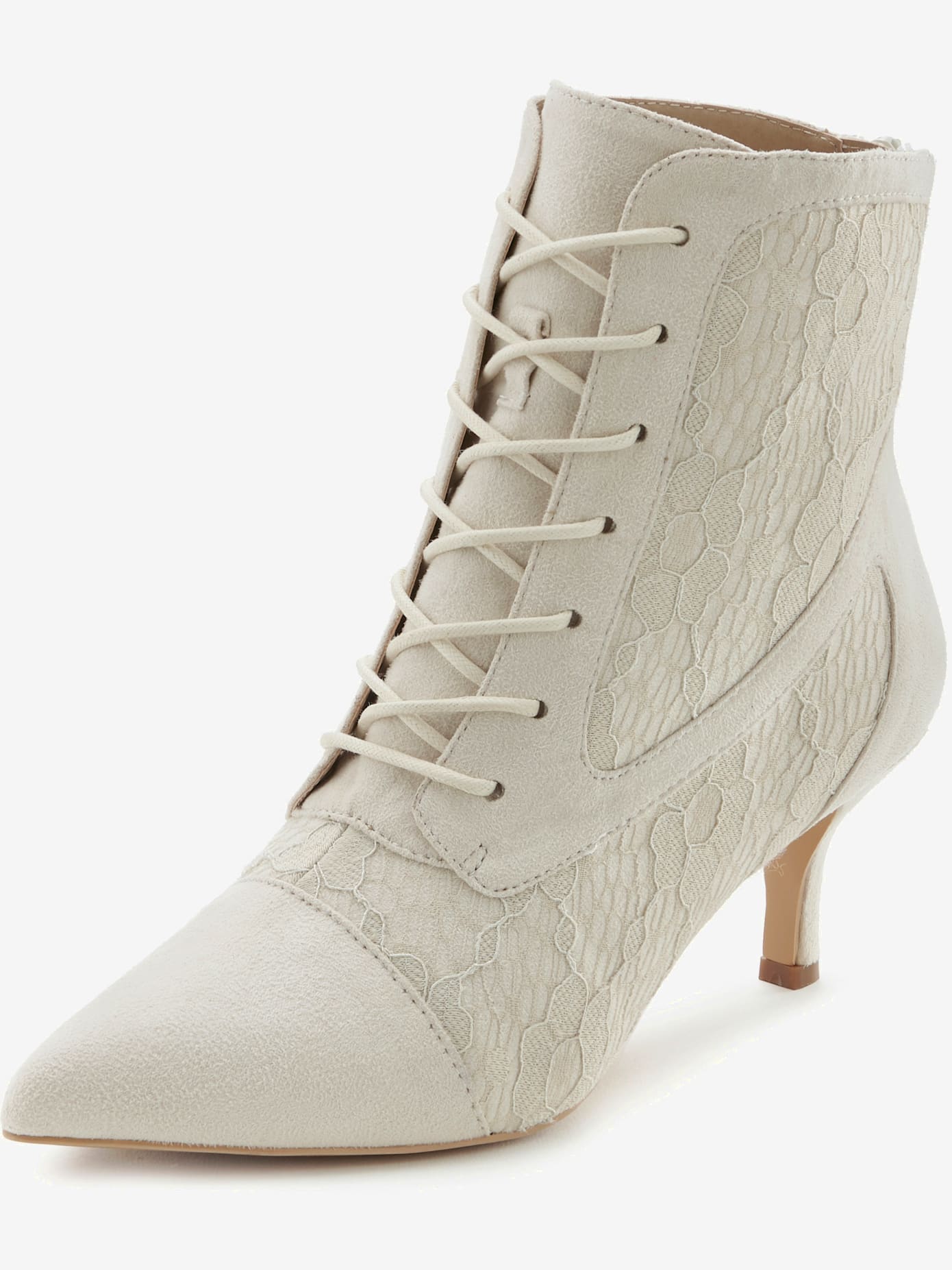 Bottines à lacets détails en dentelle tendance