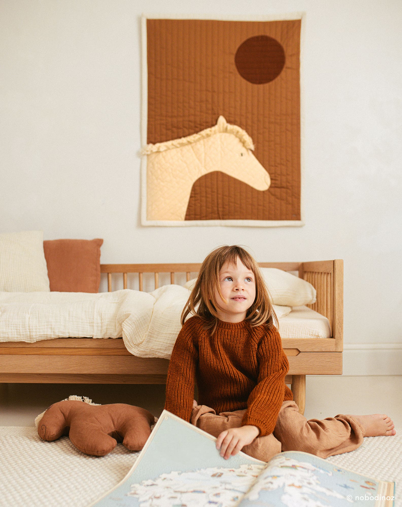 Plaid matelassé horse | Marron