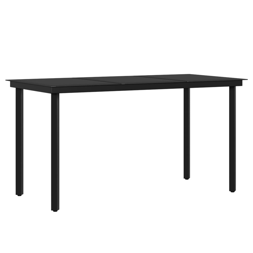 Mobilier de salle à manger de jardin coussins 5 pièces beige/noir