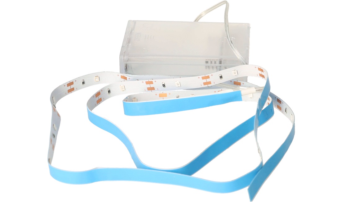 LED Strip 30 LED, 1,3m på batteri - Multicolor - Indendørs brug