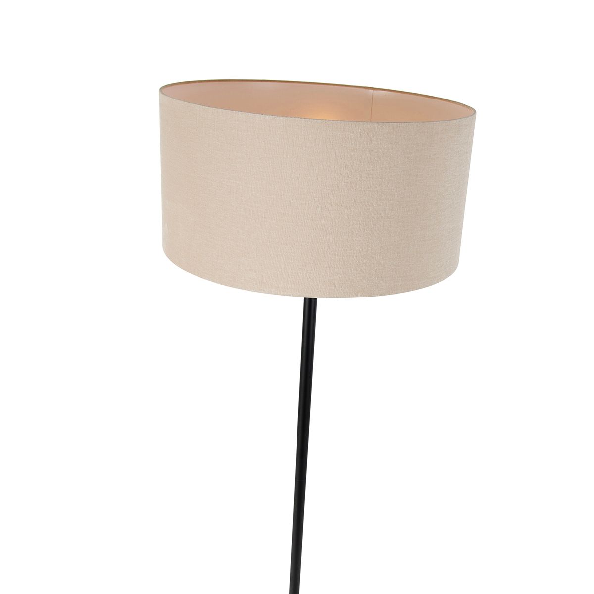 Vloerlamp zwart met kap licht bruin 50 cm - Simplo