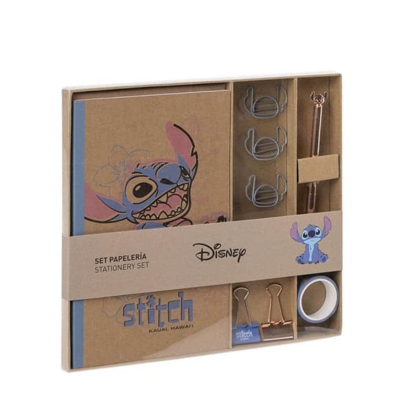 Sett med Skrivesaker Stitch 10 Deler Blå