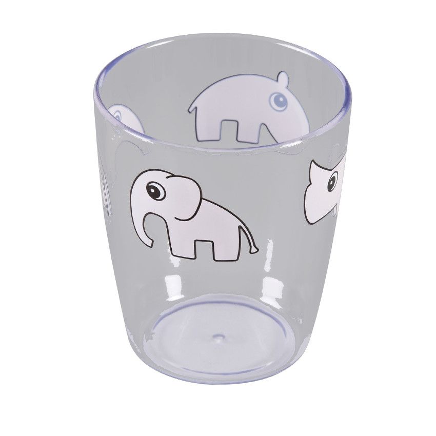 Verre transparent Yummy - Contour rose - Ecru