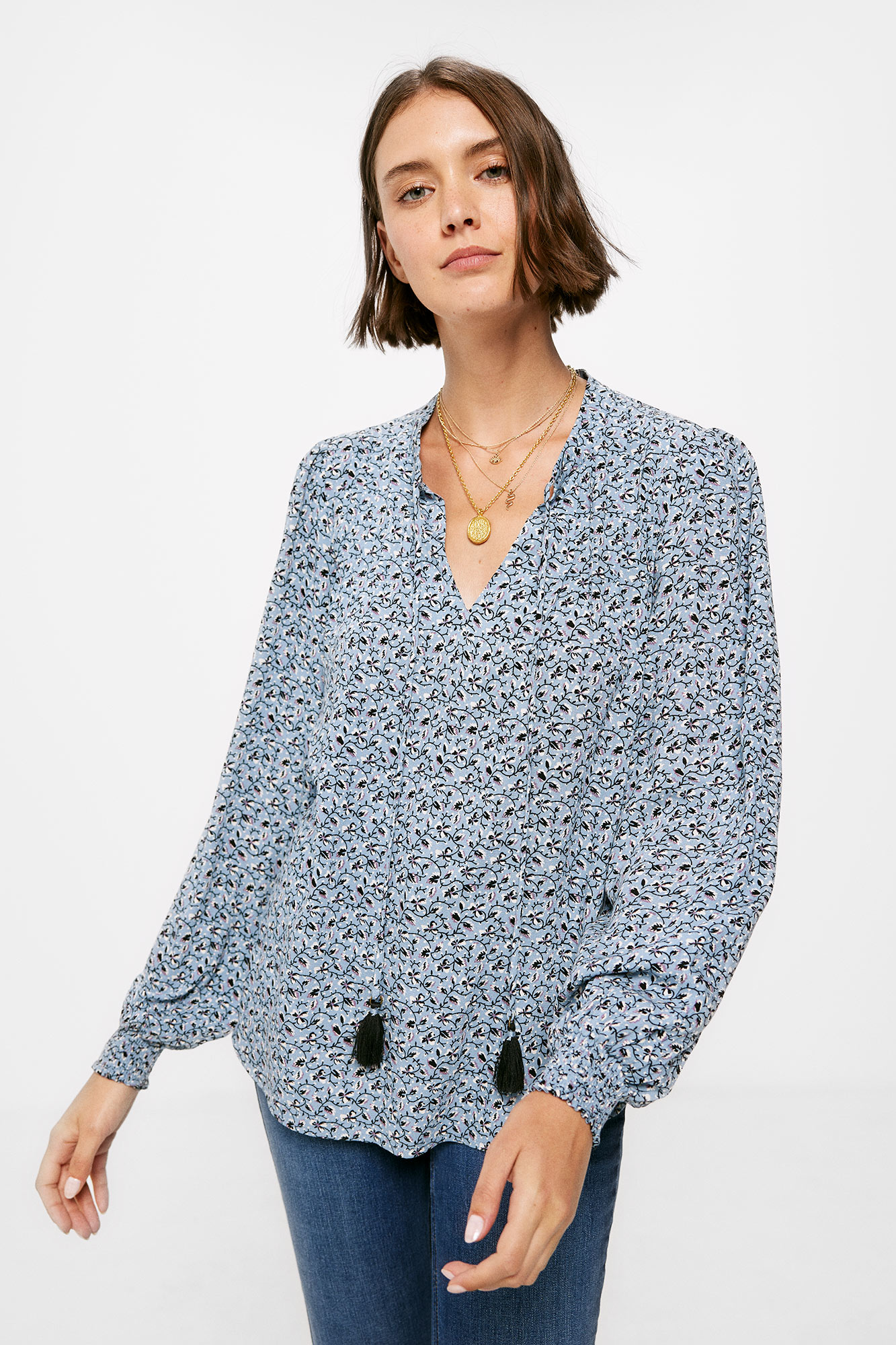 Blusa fluida estampada