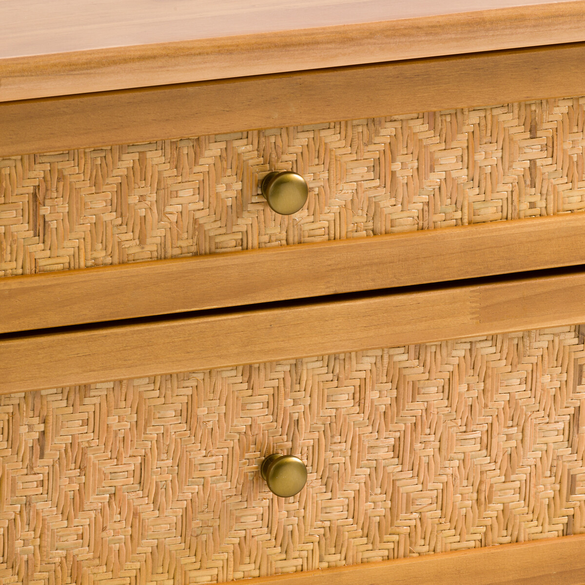LA REDOUTE INTERIEURS<br>Cômoda em pinho maciço e rattan, Orient