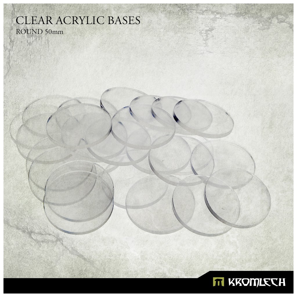 Clear Acrylic Bases: Round 50mm (15)