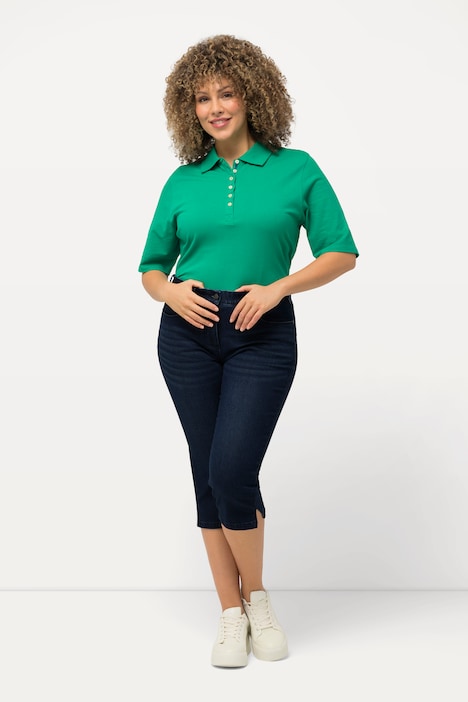 Capri Jeans Sarah, schmale 5-Pocket-Form, Saumschlitz