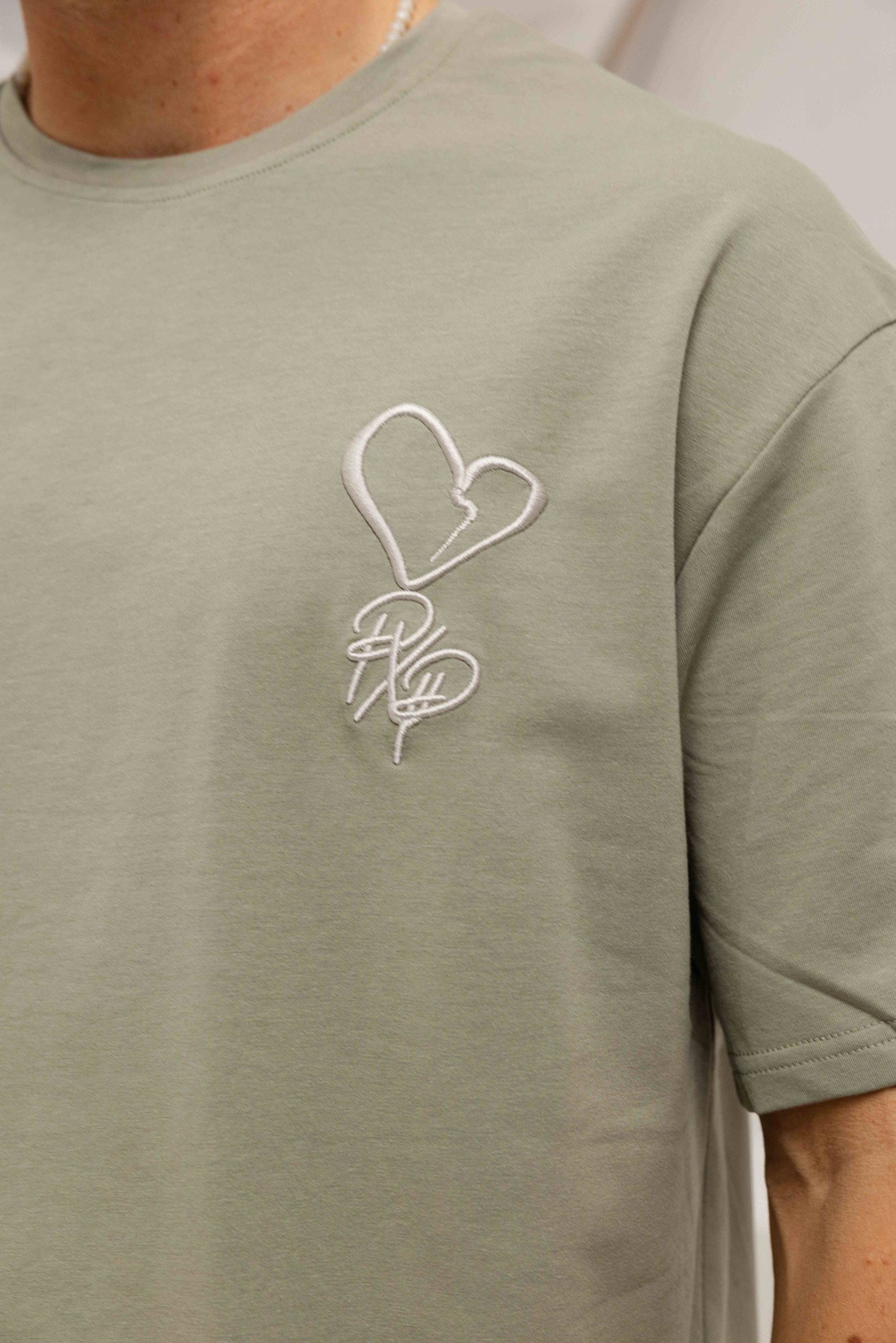 Project X Paris Cœur Brodé Street T-Shirt Heren Groen