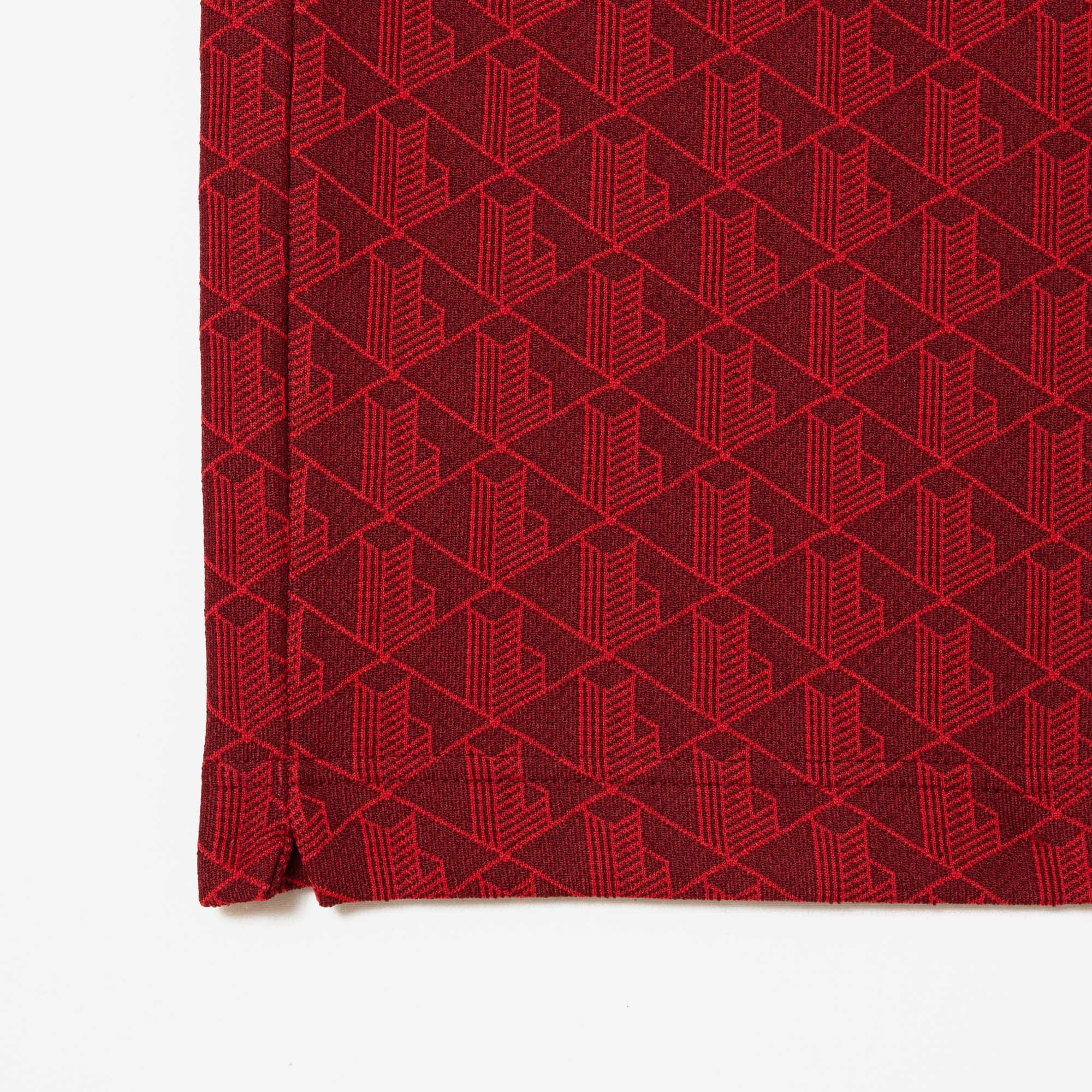 Poloshirt mit Kontrastkragen und Monogramm-Motiv Kurze Ärmel - Rot - Lacoste - Herren